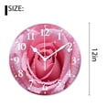 thumbnail image 2 of 12 Inch Wall Clock Battery Operated Silent Clock Decorative for Office, Kitchen, Outdoor, Living Room，Close Up of Beautiful Rose Petals Exquisite Art, 2 of 4