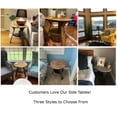 thumbnail image 2 of Winter Wonderland Pub Gift Farmhouse Rustic Round Whiskey Barrel End Table, 2 of 2