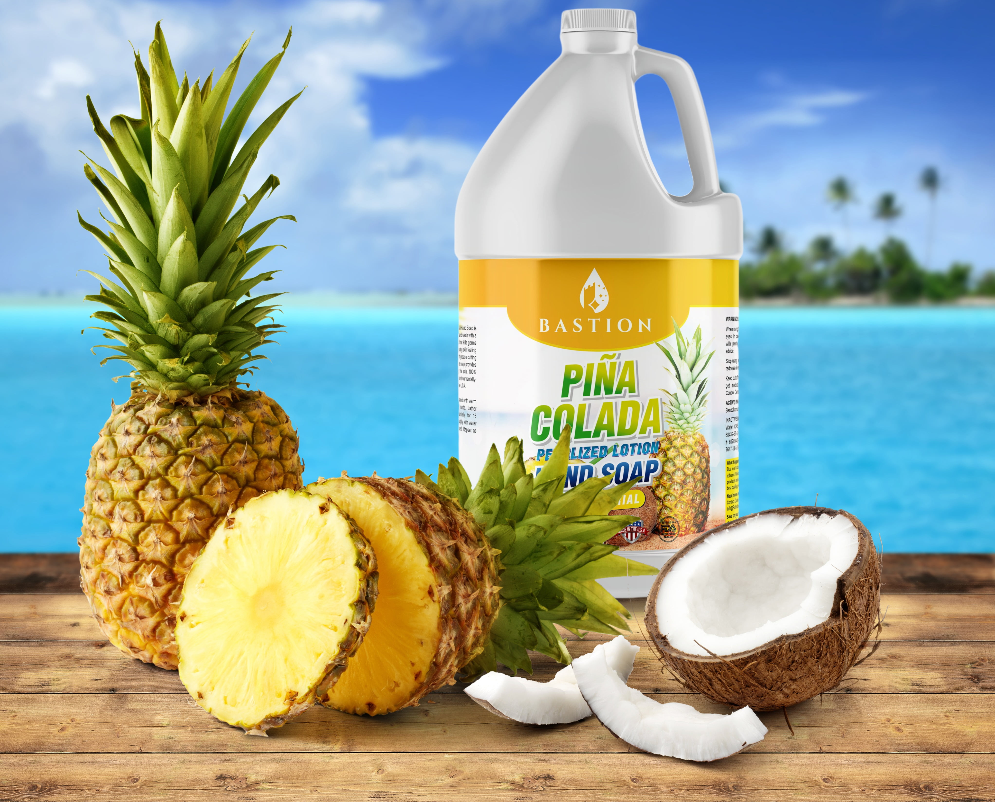 Pina Colada Scented Antibacterial Hand Soap. Sensitive. 1 Gallon (128 oz.)