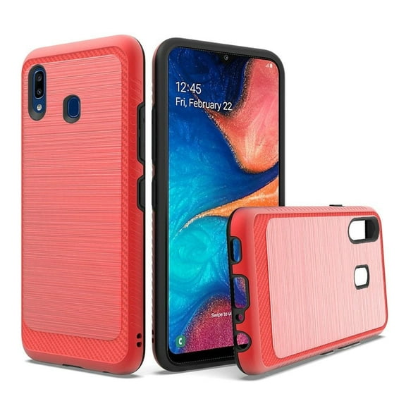 GSA Brushed Case w/Edge Design for Samsung Galaxy A20/A50 - Red
