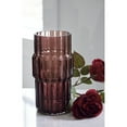 thumbnail image 2 of Signature Design by Ashley Dorlow Dark Mauve Glass Decorative Vase Set of 2 - Medium 9" Indoor/Outdoor Fluted Accent Pieces, 2 of 5
