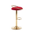 thumbnail image 3 of 25-33 Inch Velvet Bar Stools, Counter Height Adjustable Swivel Modern Industrial Style Chairs with Back & Golden Metal Base, Stools Chair with Footrest for Home Kitchen Island, Pub(Wine Red,Set of 8), 3 of 9