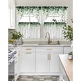 thumbnail image 4 of Green Leaves Swag Curtains for Living Room/Bedroom Windows, Watercolor Country Spring Botanical Leaf Kitchen Curtains and Valances Set 36 Inch Length, Light Filtering Swags Valance Curtain Panels, 4 of 5