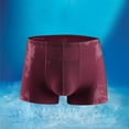 thumbnail image 2 of Wyobmus Mens Ice Silk Boxer Briefs Tagless Seamless Quick Dry Underpants Loose Breathable Stretchy Cozy Underwear Boxer Size L-3XL Burgundy, 2 of 3