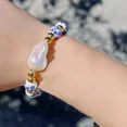 thumbnail image 4 of 3pcs Elegant Vintage-Inspired Blue & White Porcelain Beaded Bracelet with Faux Pearls - Perfect Gift for Her, 4 of 4