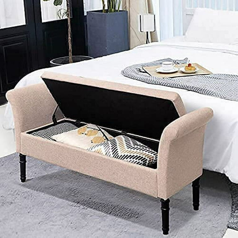 Tan bench for bedroom deals