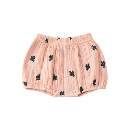 

Bmnmsl Baby Girl Or Boy Cotton Linen Printed Bloomer Shorts