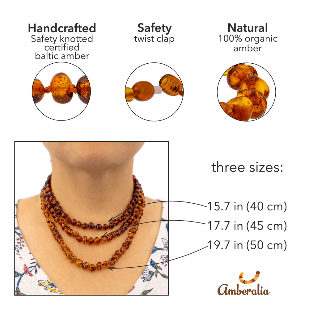 Amber Necklace Made of Free Form Baltic Amber.