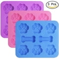 thumbnail image 2 of Piezas de silicona con forma de pata y hueso de cachorro, 2 en 1, 8 cavidades, bandejas reutilizables para dulces de hielo, moldes para hornear galletas de chocolate, horno, microondas, congelador,, 2 of 8