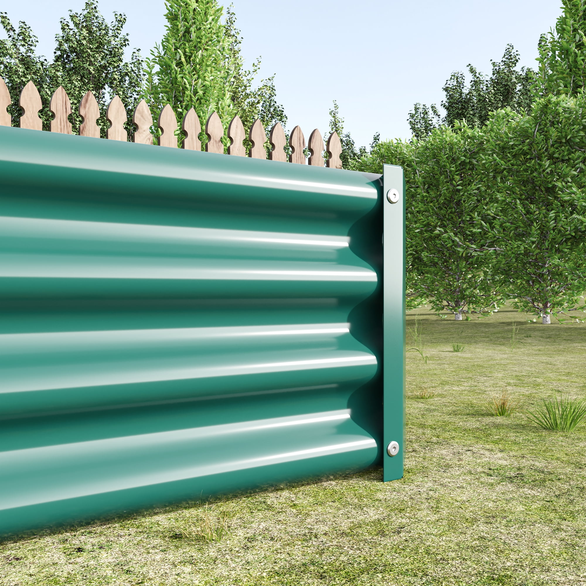 Spacious Galvanized Metal Raised Garden Bed - Ideal for Backyard Planting, Durable, Easy - to - Assemble with Open - Base Design