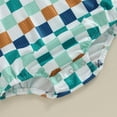 thumbnail image 6 of Bagilaanoe Newborn Baby Girl Boy Rompers Checkerboard Print Short Sleeve Bodysuit 3M 6M 12M 18M Infant Summer One Piece Jumpsuit, 6 of 6