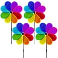 thumbnail image 1 of Pinwheel Spinner con forma de flor, 4 unidades, coloridos arcoíris para jardín, 1 of 7
