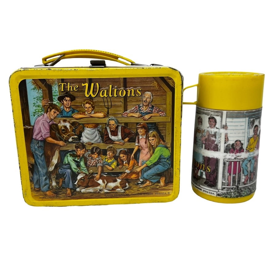 Vintage The Waltons Metal Lunch Box & Thermo
