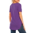 thumbnail image 4 of La nueva manga del cortocircuito del cuello del color sólido V de la camiseta de las mujeres de Abanopi Camiseta mujer, 4 of 7