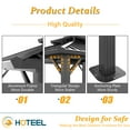 thumbnail image 4 of HOTEEL 10'x12' Hardtop Gazebo Heavy Duty Outdoor Gazebo with Galvanized Steel Double Roof, Flame-Retardant Curtains and Netting, Permanent Gazebo for Patio, Lawn and Backyard, Black, 4 of 11