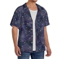 thumbnail image 2 of Fotbe Watercolor Indigo Camisa Estampada de Manga Corta para Hombre, Casual de Verano, Estilo Playero, Sin Arrugas-Small, 2 of 5