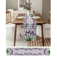 thumbnail image 6 of Hokiten Table Runners 70 Inches Long Dress Scarves, Purple Tulip Farmhouse Coffee/Dining/Kitchen Table Decor, Holiday Table Runner, Farmhouse Luxury Flowers Grey Checkered 13x70 Inch, 6 of 7