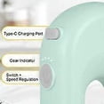 thumbnail image 2 of Electric Egg Beater White Hand Beater 4 Speed Egg Beater Egg Beater for Baking Cakes Custard Cream Cordless Stand, 2 of 5
