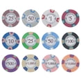 thumbnail image 5 of Playzaic 10-gram Milano Poker Chips (50-pack) Real Clay Set ($25 Green), 5 of 5