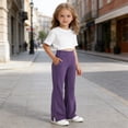 thumbnail image 2 of WAYUTE High Waist Soft Stretch Girls Leggings with Pockets Comfortable Trousers for Toddler Kids Playwear Casual Outings, 2 of 4