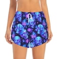 thumbnail image 2 of KLL Skull flower star sky Pattern Shorts Women,Athletic Shorts High Waisted Running Shorts Pocket Sporty Short Gym Elastic Workout Shorts-XX-Large, 2 of 7