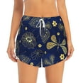 thumbnail image 2 of Xecao's Vintage Golden Butterfly for a double-layer running short for women, perfect for gym, tennis, and more, featuring a convenient pocket., 2 of 9