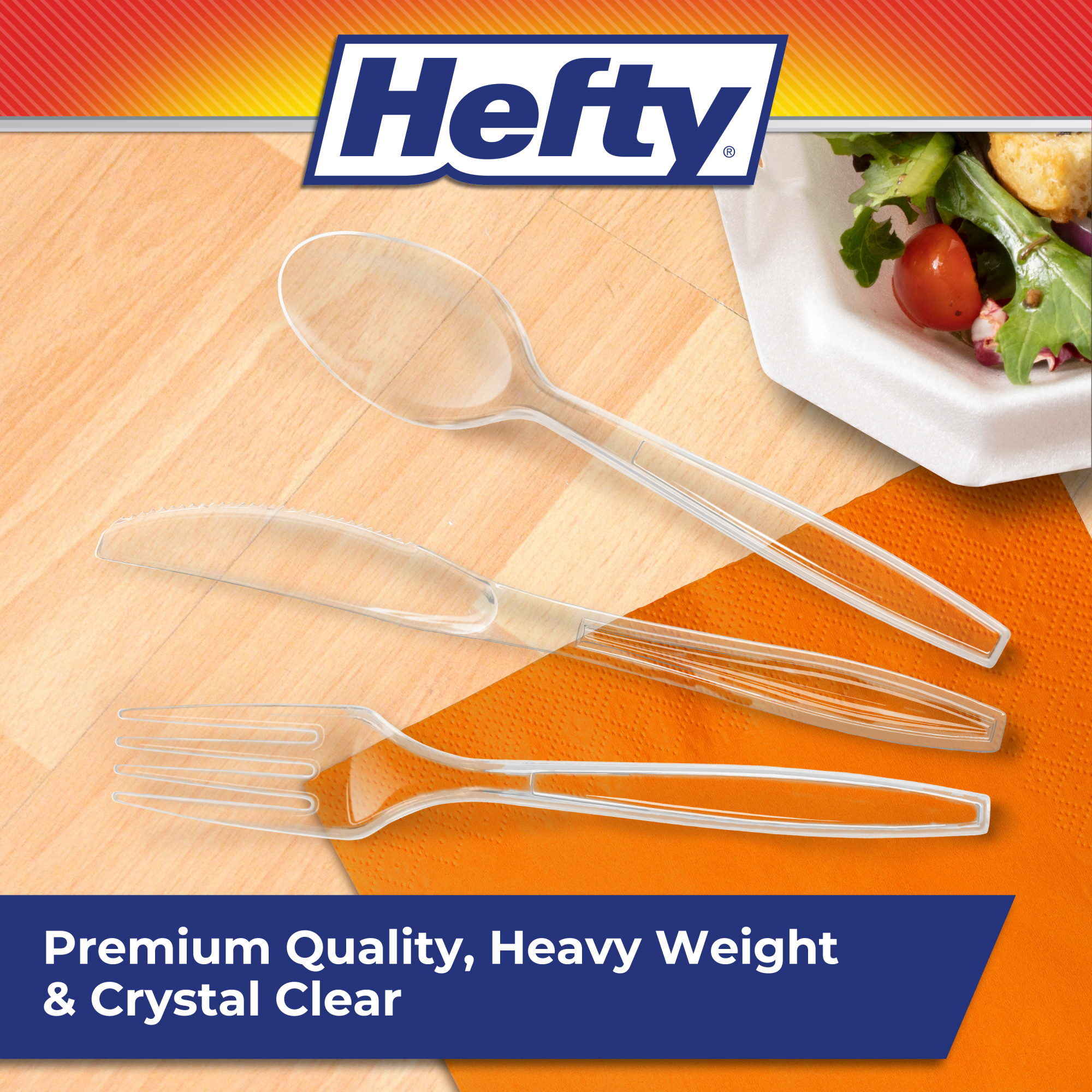 Hefty Heavy Duty Clear Plastic Assorted Cutlery, 360 Count photo 2