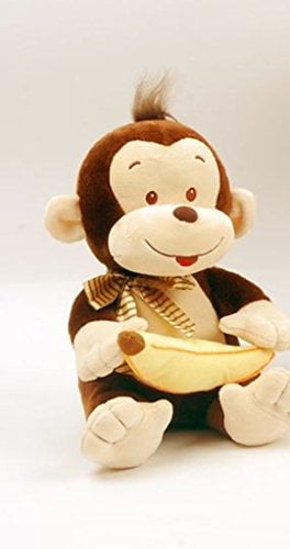 monkey holding banana stuffed animal