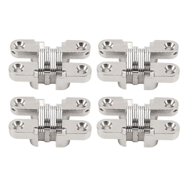 Hinge, Zinc Alloy Sturdy Hidden Hinge 4Pcs for Wooden Doors