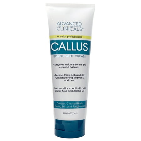 Advanced Clinicals 8oz Callus Cream. Best Foot Cream for callus and rough spots. For Rough Dry Skin on Feet, Hands, Elbows. 8oz.