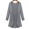 thumbnail image 1 of Fashnice Ladies Outwear Solid Color Coat Long Sleeve Top Warm Work Cardigan Gray 4XL, 1 of 2