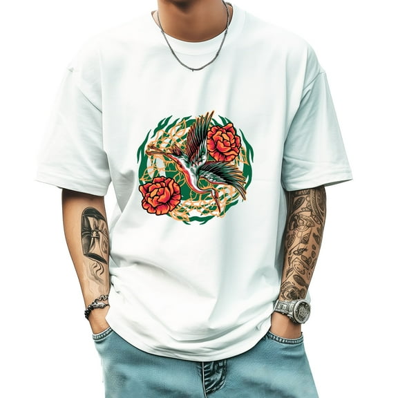 Graphic Tees for Men Summer New Print Casual Tee Fashion Trend Sports Shirt Select