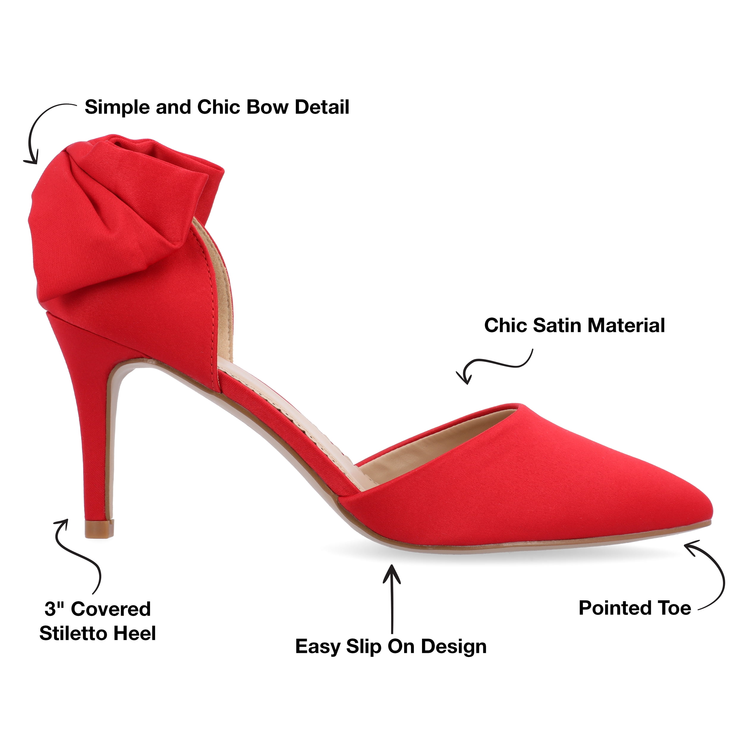 Journee Womens Tanzi Pointed Toe Mid Heel Evening Pumps
