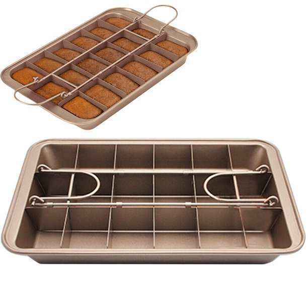 Baking Tray Durable Nonstick Square Solid Brownie Practical Carbon