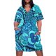 thumbnail image 2 of Vestido de noche holgado con bolsillos y estampado psicodélico hippie de los años 60. Ropa de mujer., 2 of 7