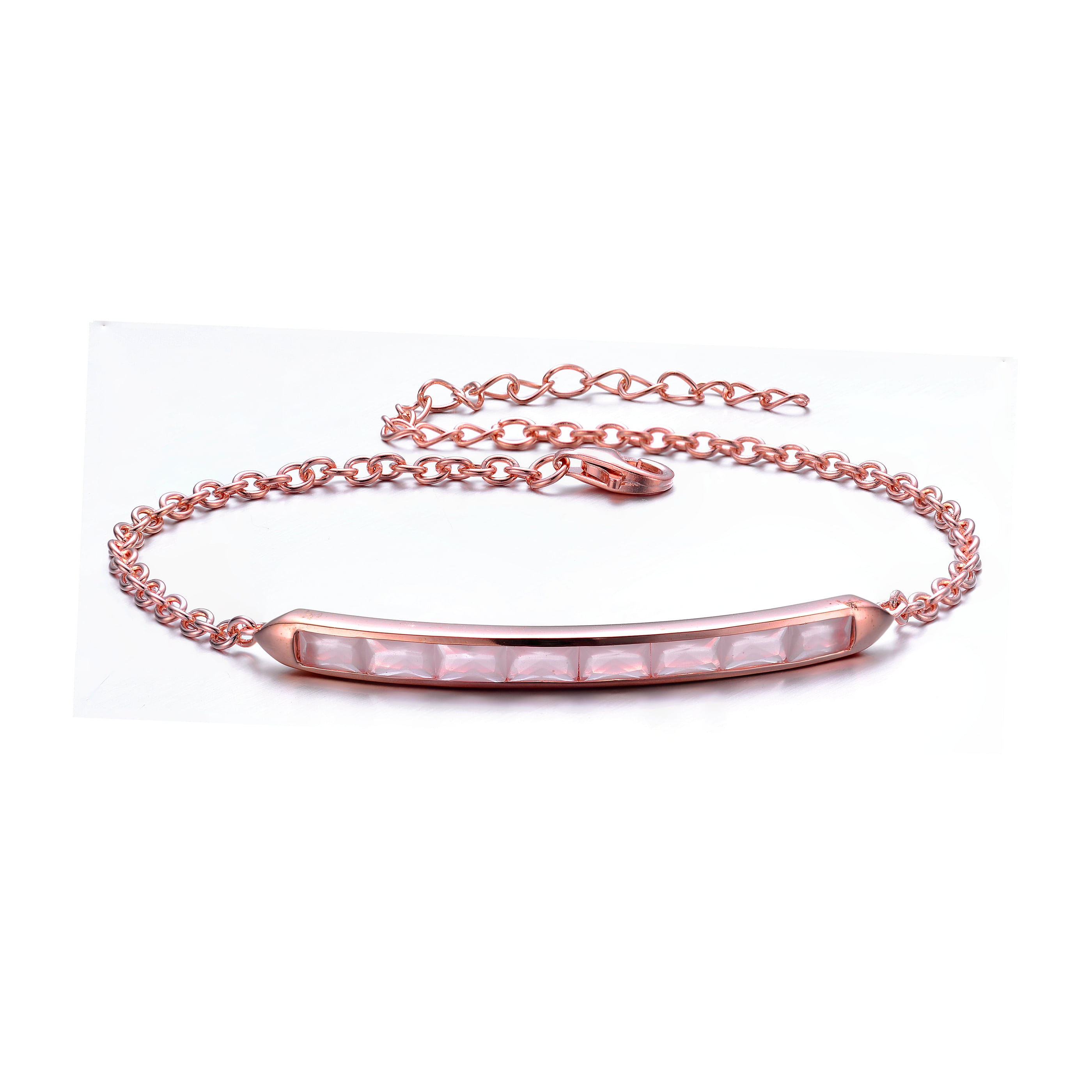 RelavenO Rose Chalcedony Cubic Zirconia Bracelet by