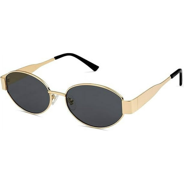 Gafas de sol ovaladas retro para mujeres y hombres Gafas de sol de moda Sombras clasicas Proteccion UV400 SJ1217 Walmart en linea
