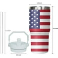 thumbnail image 3 of 30 oz American Flag 4th of July Tumbler with Handle and Flip Straw, Gifts For Memorial Day Veterans day Independence day, Patriots Coffee Mug Water Bottle, Labor Day Stainless Steel Insulated Cup, 3 of 6