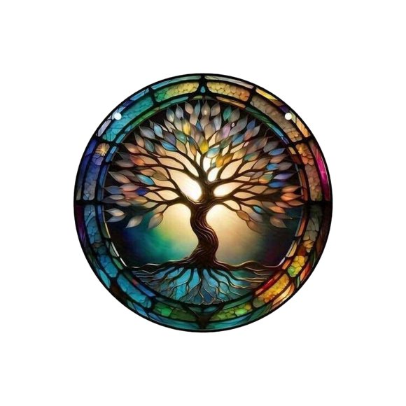 Clearance! the World Tree Suncatchers Indoor/Outdoor Decor Window Hanging Tree of Life Hanging Decor Panel Decoration for Home Garden Party Wedding Gifts