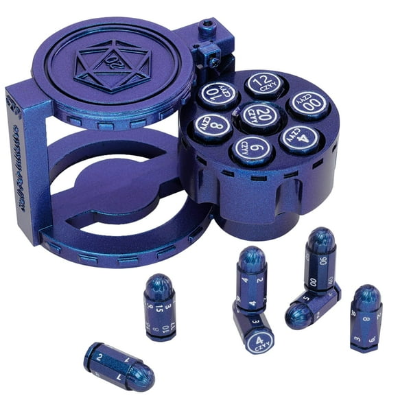 Juego de dados CZYY Metal Polyhedral Bullet 7 con contenedor para revólver