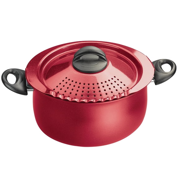 Pasta Pot with Strainer Lid- 5-Quart- Red