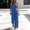 Blue, variant on Sevevn Women's 2-Piece Linen-Look Outfit Sleeveless Asymmetric Top and Wide Leg Pants Set Army Green M