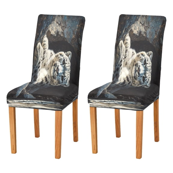 BZSMCE Chairs Slipcovers Dining Chair Covers Snow Leopard Painting Creative Pattern
