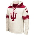 thumbnail image 2 of Men's Colosseum Cream Indiana Hoosiers 2.0 Lace-Up Pullover Hoodie, 2 of 4