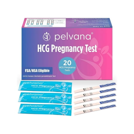Pelvana HCG Pregnancy Test Strips, 20-Count, Early Detection