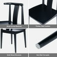 thumbnail image 3 of Joyyskill Wood Dining Room Chairs Set of 2, Mid Century Modern Kitchen Chairs Wishbone Chair with Curved Back Armless Accent Chair, Black, 3 of 5