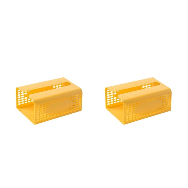Inteprter caja de pañuelos organizador de almacenamiento de toallas de papel a prueba de humedad contenedor de servilletas a prueba de humedad accesorio Amarillo 2piezas Inteprter CBP330334