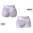 thumbnail image 6 of Yiaed Lavender Glitter Foil Stripes Print Women's Athletic Shorts Running Shorts Sporty Short High Waisted Elastic Workout Shorts for Yoga Gym Running & Sports -Large, 6 of 8