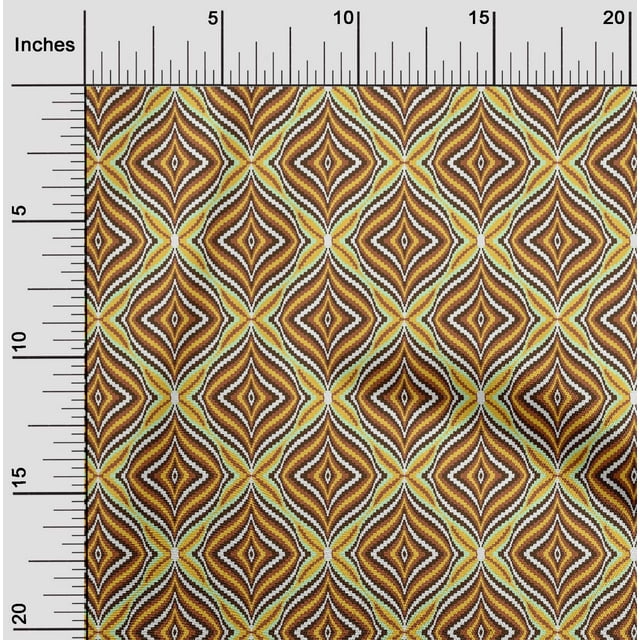 oneOone Polyester Lycra Fabric Ogee Flame Stitch Decor Fabric Printed BTY 56 Inch Wide