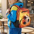 thumbnail image 3 of Jeiento Football 13.5" Preschool Bookbag, Cool Flame Large Capacity Toddler School Bag with Front Zipper Pockets, Dual Use Backpack for Boys Girls Outdoor, 3 of 7